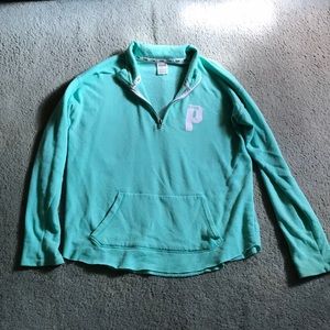 Lightly worn half zip PINK sweatshirt
